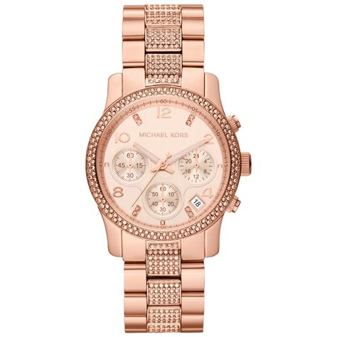 michael kors rose gold and silver ladies watch|mk pink watch.